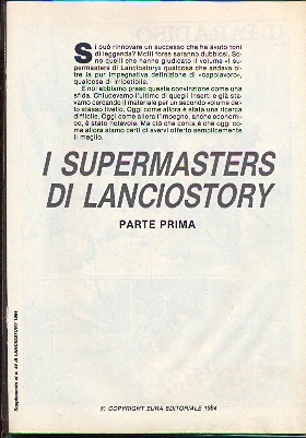 I Supermaster Inserti Lanciostory Prima parte Completa